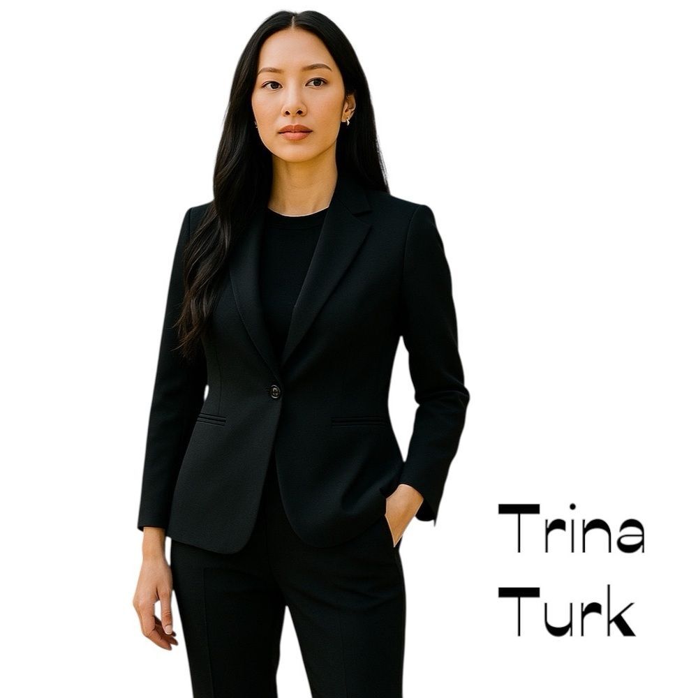 Trina Turk Black Academia Blazer NWOT Size 2 Office Career Designer